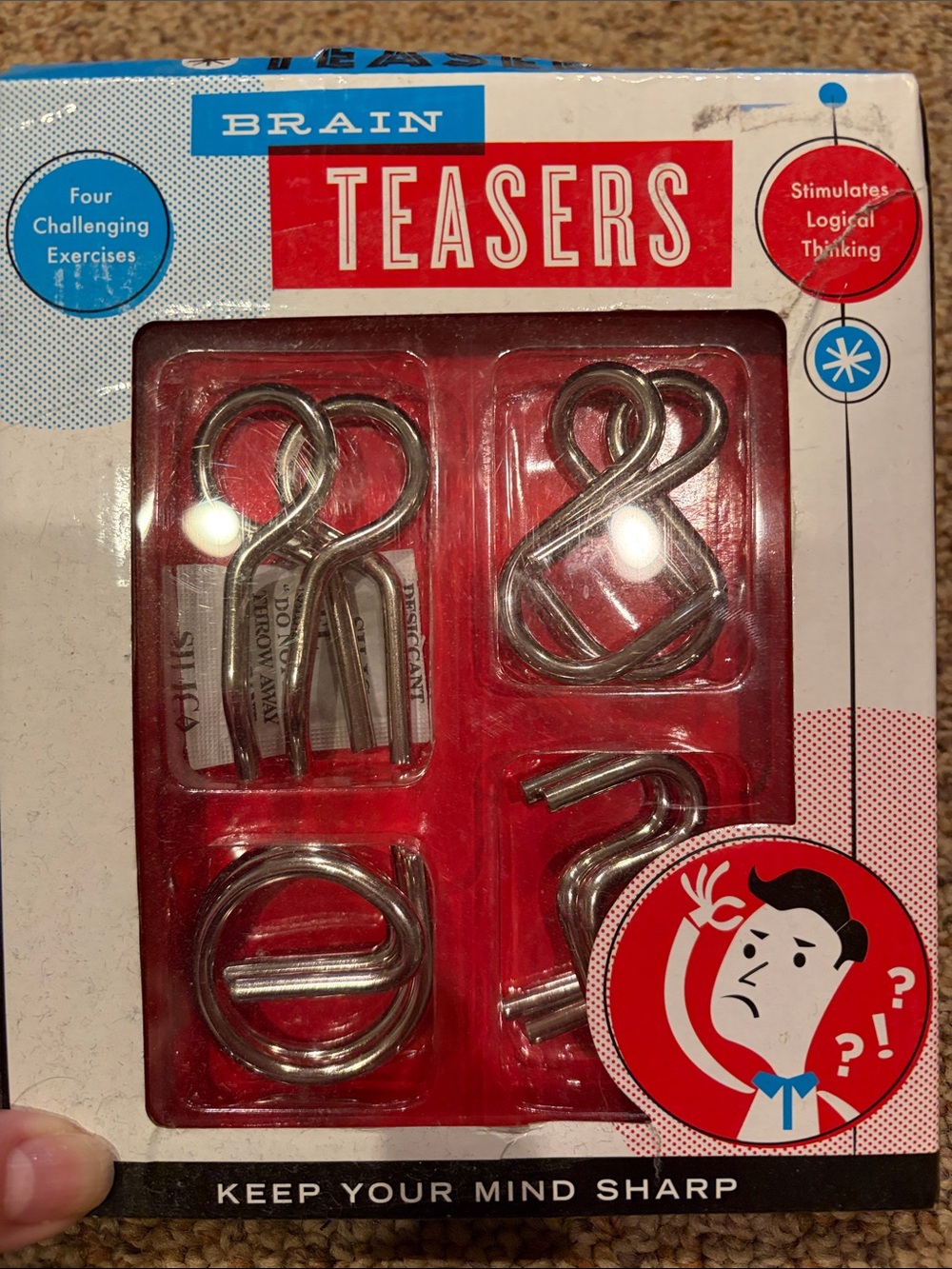 New in Box Set of 4 Stainless Steel Brain Teasers Puzzles educational STEM